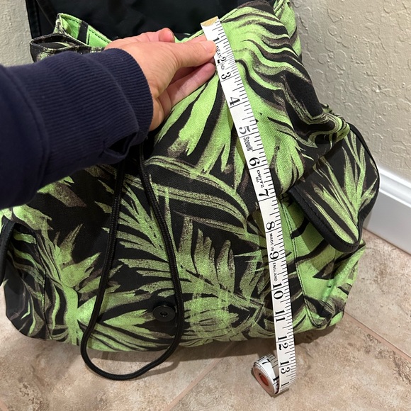 BOGO ☀️ Canvas Hurley Backpack in Bright Green Tropical Print - Picture 12 of 14